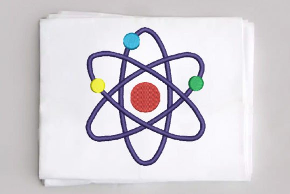 Atom: A Bold Embroidery for Science Enthusiasts