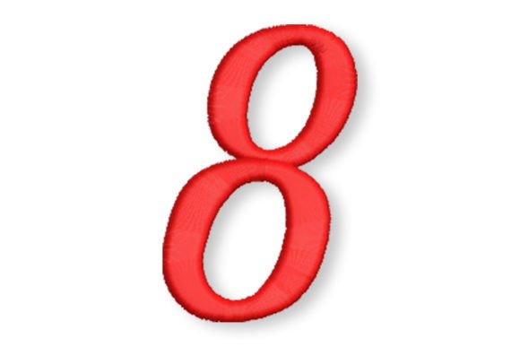 Elegant Script Embroidery Font Number Eight