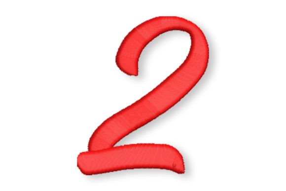 Elegant Script Number Two for Seasonal Embroidery