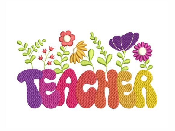 Floral Teacher: A Charming Embroidery Design